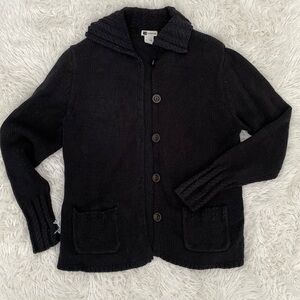 KB & company 90’s black cable knit button down cardigan